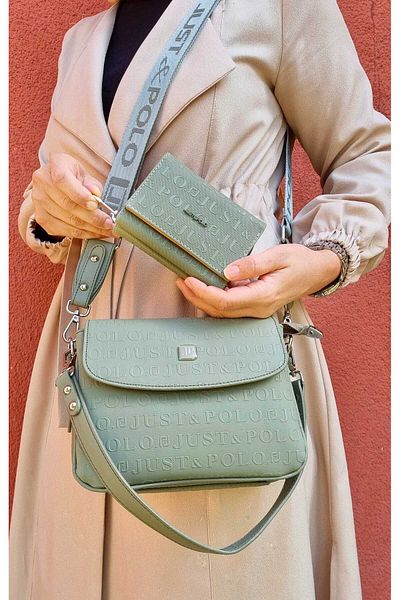 Just Polo مجموعة محفظة وحقيبة نسائية من Justpolo مكونة من 4 أقسام