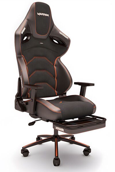warrior Kratos Oyuncu Koltuğu - Antrasit / Turuncu - Ayak Uzatmalı Profesyonel Bilgisayar Sandalyesi