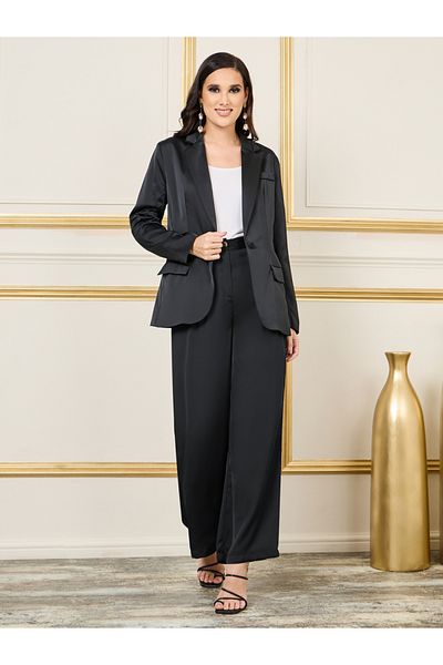 Styli Satin Single Breasted Regular Fit Blazer
