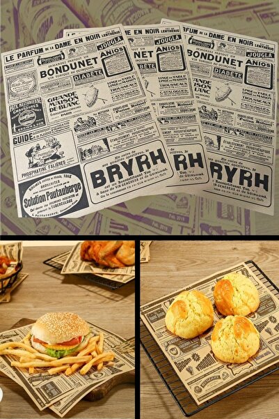 Seram Collection Kendinden Desenli Yağlı Kağıt | 50 Adet Vintage Menü Desen S...