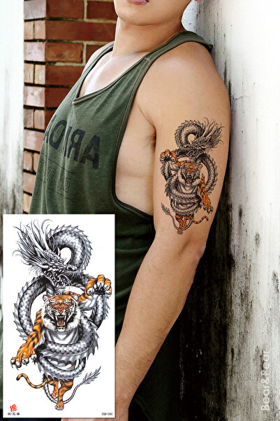 BP Tattoo Vahşi Kaplan Ve Ejderha Geçici Dövme