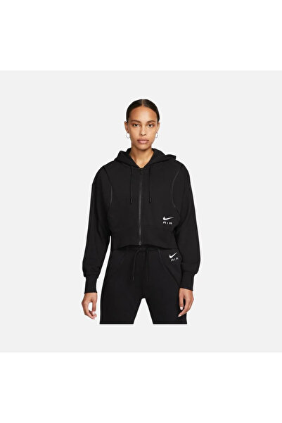 Nike Sportswear Air Fleece Cropped Full-Zip Hoodie Kadın Sweatshirt DQ6579-010