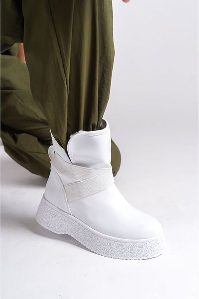 Shoesers Γυναικείες μπότες χιονιού με χοντρή σόλα με ελαστική γούνα στο εσωτερικό