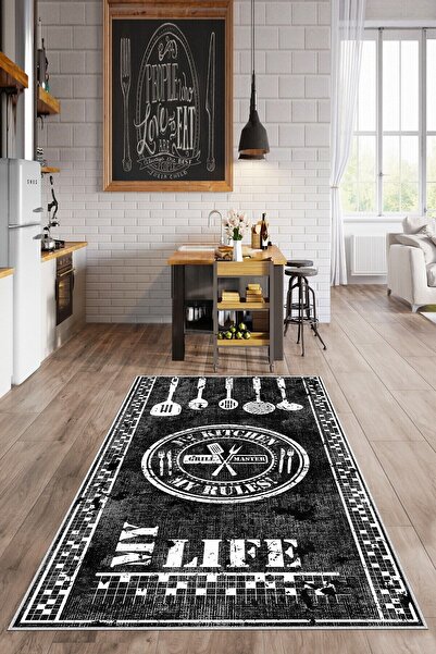 Confidence Home Dijital Baskı Yıkanabilir Kaymaz Taban Mutfak Halısı