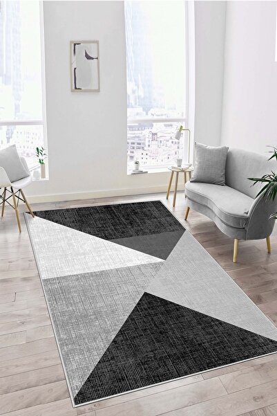 Confidence Home Makinede Yıkanabilir Kaymaz Taban Leke Tutmaz Siyah Mutfak Ha...