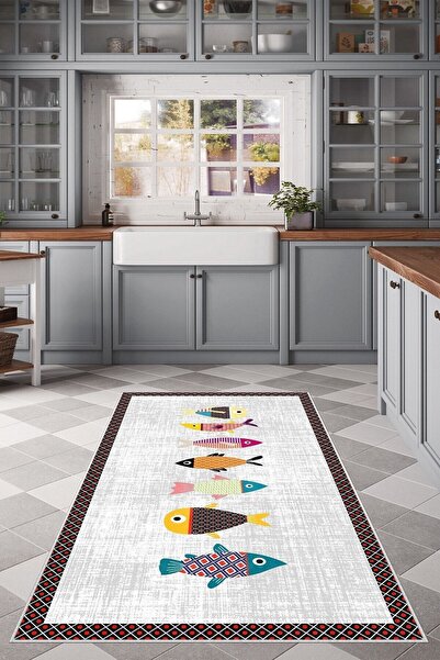 Confidence Home Dijital Baskı Kaymaz Taban Mutfak Halısı
