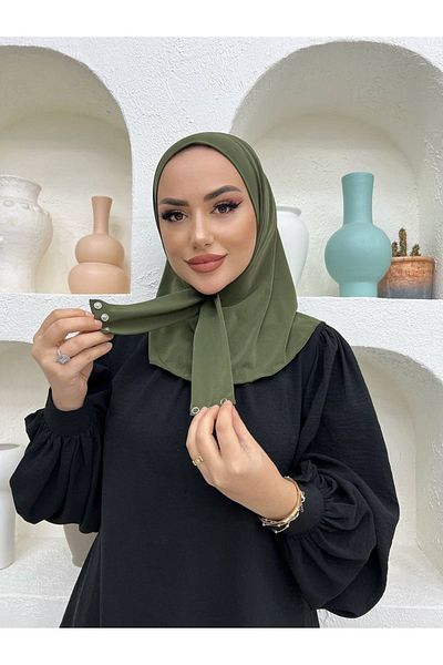 useev شال جاهز باللون الأخضر الكاكي - للاستخدام في البحر وحمام السباحة