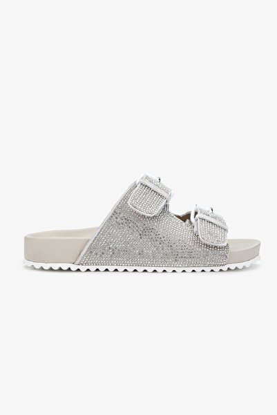 Valmenti Riviera Women's Slippers - Silver Color, Genuine Leather