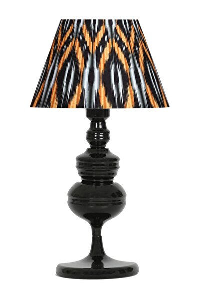 Vinner Munch Siyah Kaplama Metal Abajur - Etnic Desenli