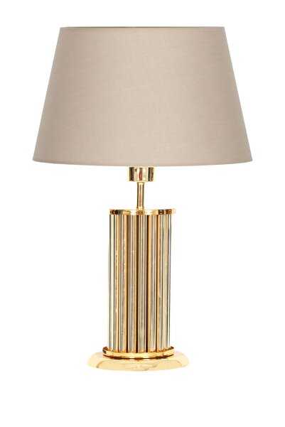 Vinner Odeon Gold Kaplama Metal Çubuk Abajur - Krem