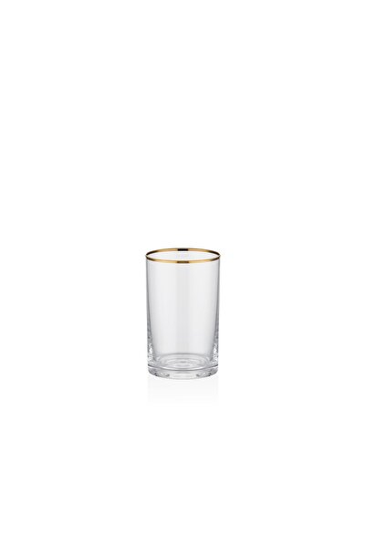 Decorium Linea 24 Carat Gold - Gilded 100ml Short Glass Water Cup, 6 Pieces 9...