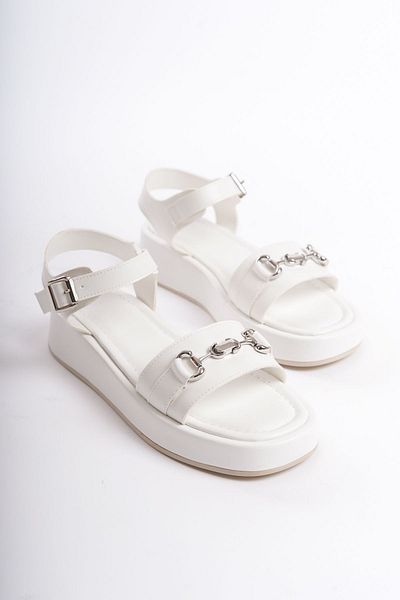 Shoesers Women's Special Design Ankle Strap Thick Sole Metal Buckle Detailed Single Strap Sandals