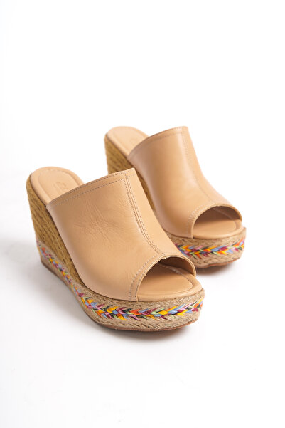 Elile Shoes Hakiki Deri Topuklu Kadın Terlik 33-34-35-41-42-43-44-45 Numara