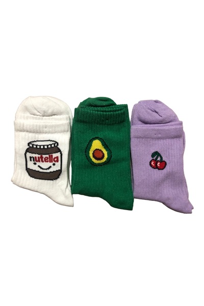 Nita Giyim Κάλτσες Unisex με στάμπα φρούτων - Συσκευασία 3