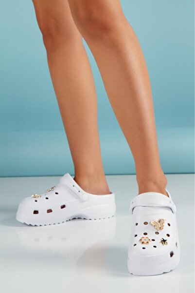 Cflex cu pietre aplicate Papuci Cros pentru femei cu talpă groasă