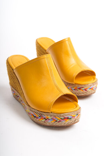 Elile Shoes Hakiki Deri Topuklu Kadın Terlik 33-34-35-41-42-43-44-45 Numara