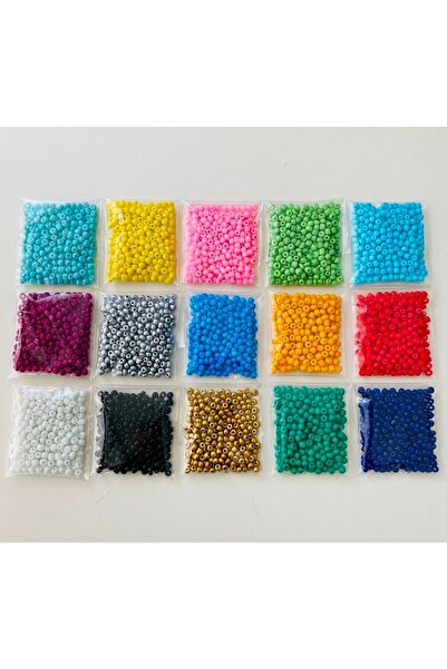 YAĞMUR BİJUTERİ مجموعة خرز رملي مكونة من 15 لونًا (هواية)