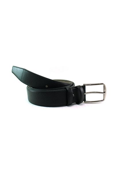 MENTOR REGALO Μαύρη ανδρική ζώνη - Classic Pattern, Model 28010