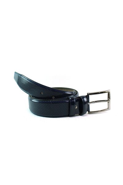 MENTOR REGALO Ανδρική ζώνη λουστρίνι Navy Blue - Μοντέλο 28012
