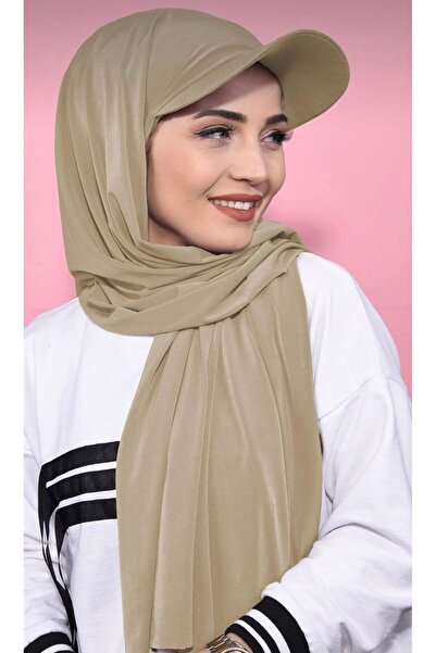 Sahra Şal Dünyası Şapkalı Boneli Hazır Şal Hijab Üstü Kullanılabilen Havuz De...