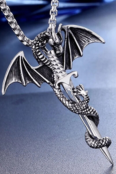 depozoom Erkek Çelik Zincir Çelik Kolye Kararmaz 316 l Çelik Gümüş Renk Zinci...