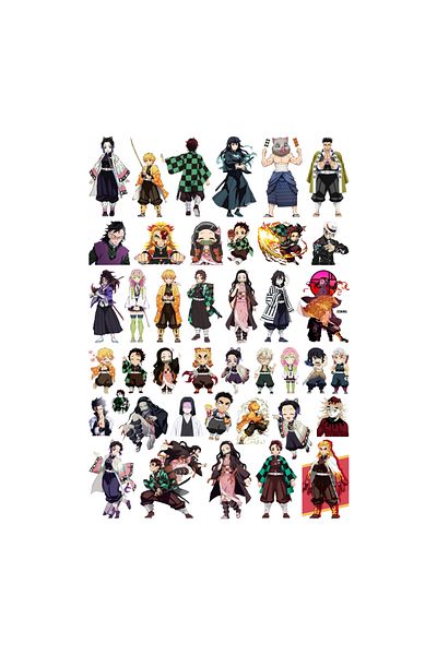Ororabutik Σετ αυτοκόλλητων Anime Demon Slayer 41 τμχ - Σετ αυτοκόλλητων Scrapbook Bullet Journal
