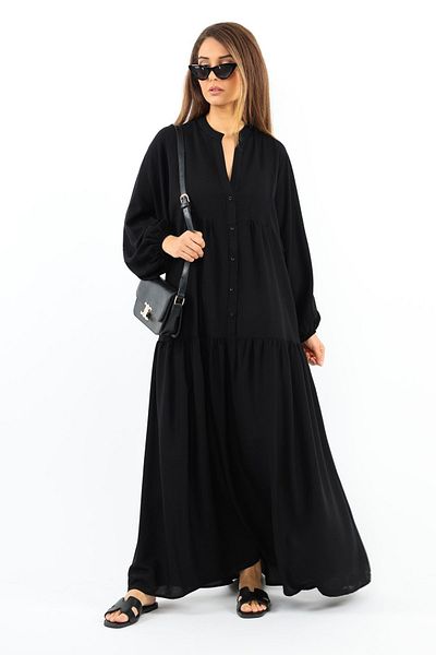 Ritnice Prive Women's - Black 100% Viscose Maxi Length Summer Dress