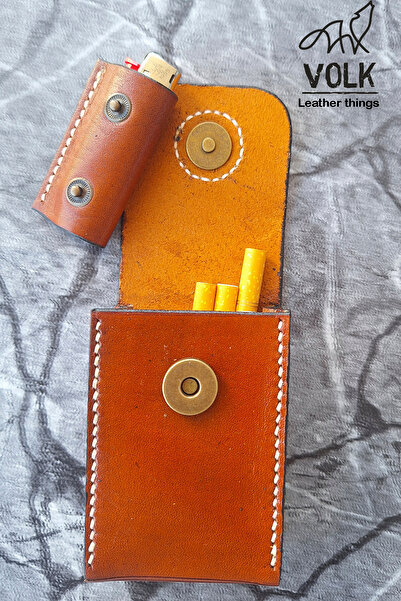 volk Hakiki Deri Sigara Kutusu En:6 Boy:9 Körük:3