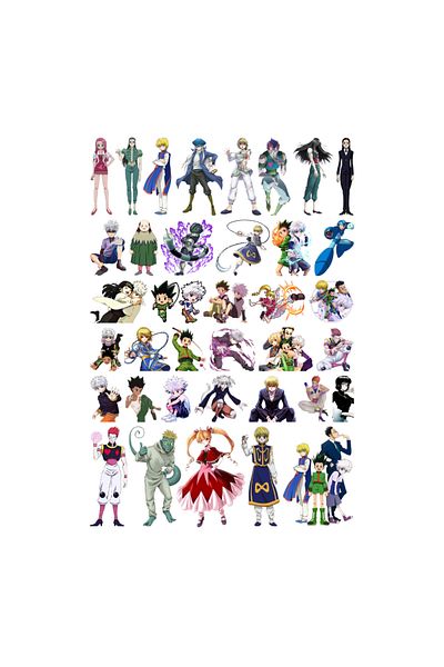 Ororabutik Σετ αυτοκόλλητων Anime Hunter X Hunter 37Pcs - Σετ αυτοκόλλητων Scrapbook Bullet Journal