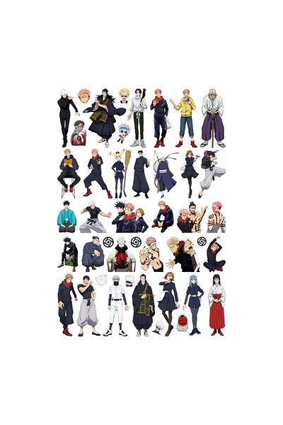 Ororabutik Σετ αυτοκόλλητων Anime Jujutsu Kaisen 43 τμχ - Σετ αυτοκόλλητων Scrapbook Bullet Journal