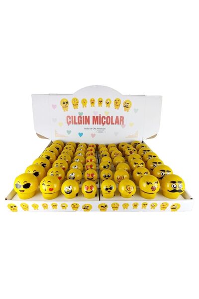 LEDONLİNE 24 Adet Zıp Zıp Emoji Ailesi Kafa Sallayan Emojiler Torpido Oyuncağı