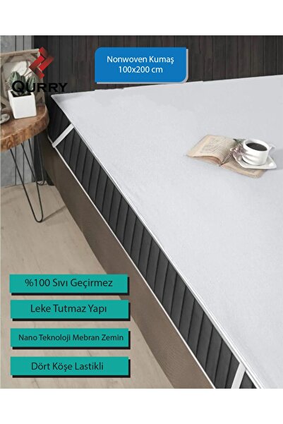 QURRY 100x200 Cm Tek Kişilik Alez, Lastikli Tek Kişilik Alez , Bebek Alezi, Yatak Koruyucu