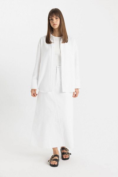 DeFacto Gabardine Fabric - Dlouhá sukně A-line D0330AX24SM