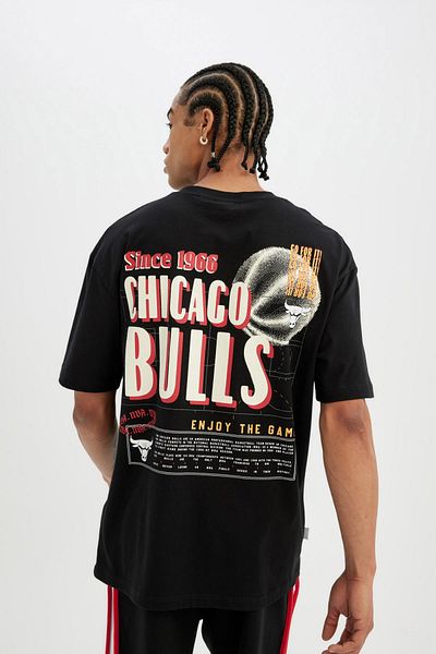 DeFacto NBA Chicago Bulls DeFactoFit Oversize T-shirt - Crew Neck, κοντομάνικο C4461AX24HS