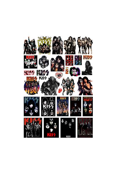 Ororabutik Σετ αυτοκόλλητων Rock Kiss 32Pcs Group - Σετ αυτοκόλλητων Scrapbook Bullet Journal