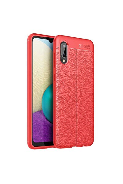 halkhouse Galaxy A02 Kılıf Kamera Koruyuculu Niss Deri Görünümlü Silikon Kapak