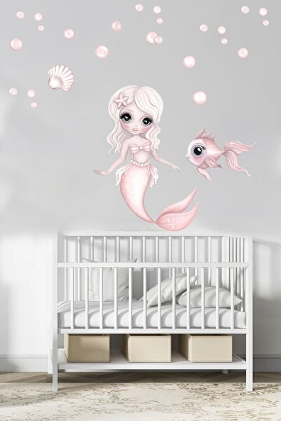 Kt Grup М'який колір Мила русалка Набір наклейок на стіну для дитячої кімнати...