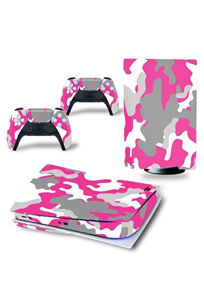 Kt Grup Pembe Kamuflaj Playstation 5 Standart Disk Edition Sticker Kaplama Se...