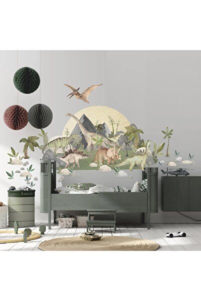Kt Grup Safari Dünyası Dinoland Dinozorlar Mega Boy Erkek Çocuk Odası Duvar S...