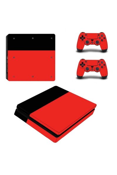 Genel Markalar Siyah-kırmızı Playstation 4 Slim Kasa Sticker Kaplama