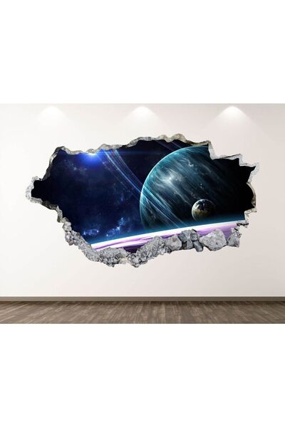 Kt Grup Güneş Sistemi ve Gezegenler Full Hd Baskı 3d Modern Duvar Sticker