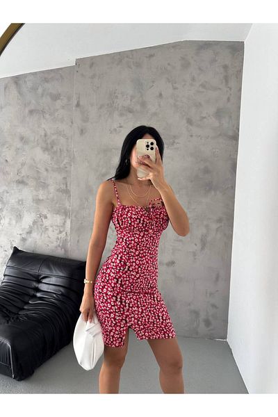 SUYA US WEAR Rochie mini cu bretele înfășurate cu modele florale