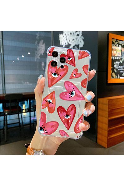 GAGA ELEKTRONİK iPhone 11 Compatible Transparent Card Holder Antishock Camera Protection Case
