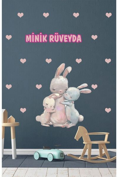 Kt Grup Anne ve Yavru Tavşancıklar İsimli Çocuk ve Bebek Odası Kişiselleştiri...