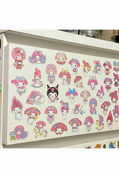 Kt Grup مجموعة ملصقات سانريو العملاقة Hello Kitty Kuromi 1100 قطعةملصق هاتف مخطط رصاصة مجلة