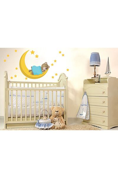 Tilki Dünyası Grow Up in Your Sleep Cute Teddy Bear Wall Sticker