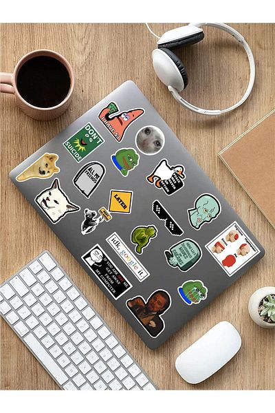 KT Decor مجموعة ملصقات للهاتف والكمبيوتر المحمول تحت عنوان الإنترنت - الكمبيوتر اللوحي، الكمبيوتر المحمول، دفتر الملاحظات، جدول الأعمال PVC
