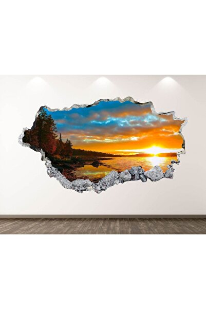 Kt Grup Şehir ve Doğa Manzaraları Full Hd Baskı 3d Modern Duvar Sticker