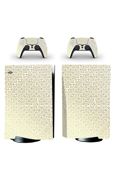 Kt Grup Beyaz Arkaplan Gold Kol Düğmeleri Playstation 5 Standart Disk Edition...