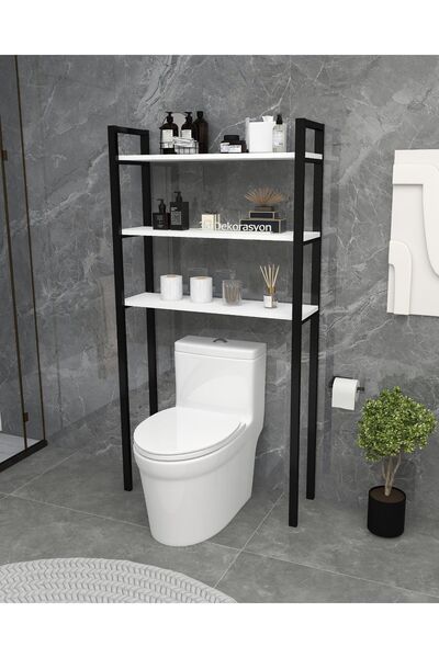 3E DEKORASYON YAPI BANYO DOLABI RAFLI KLOZET ÜSTÜ RAFI ÇAMAŞIR MAKİNESİ ÜSTÜ ...